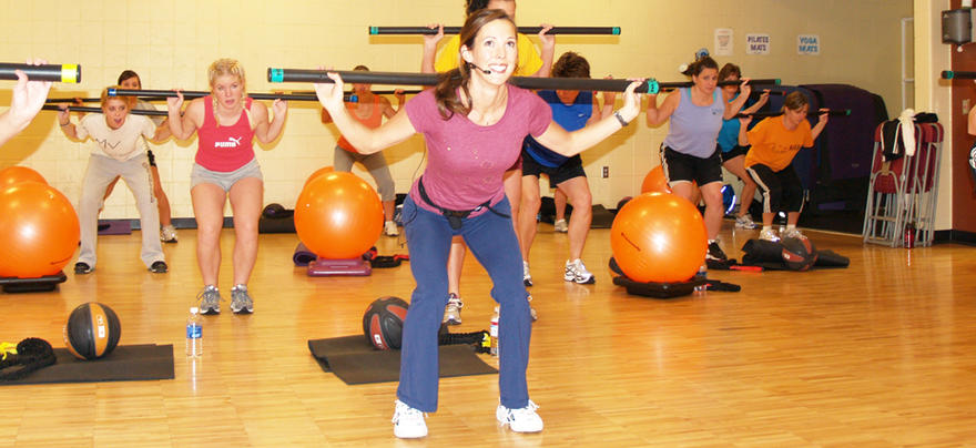 Woman leading an exercise class