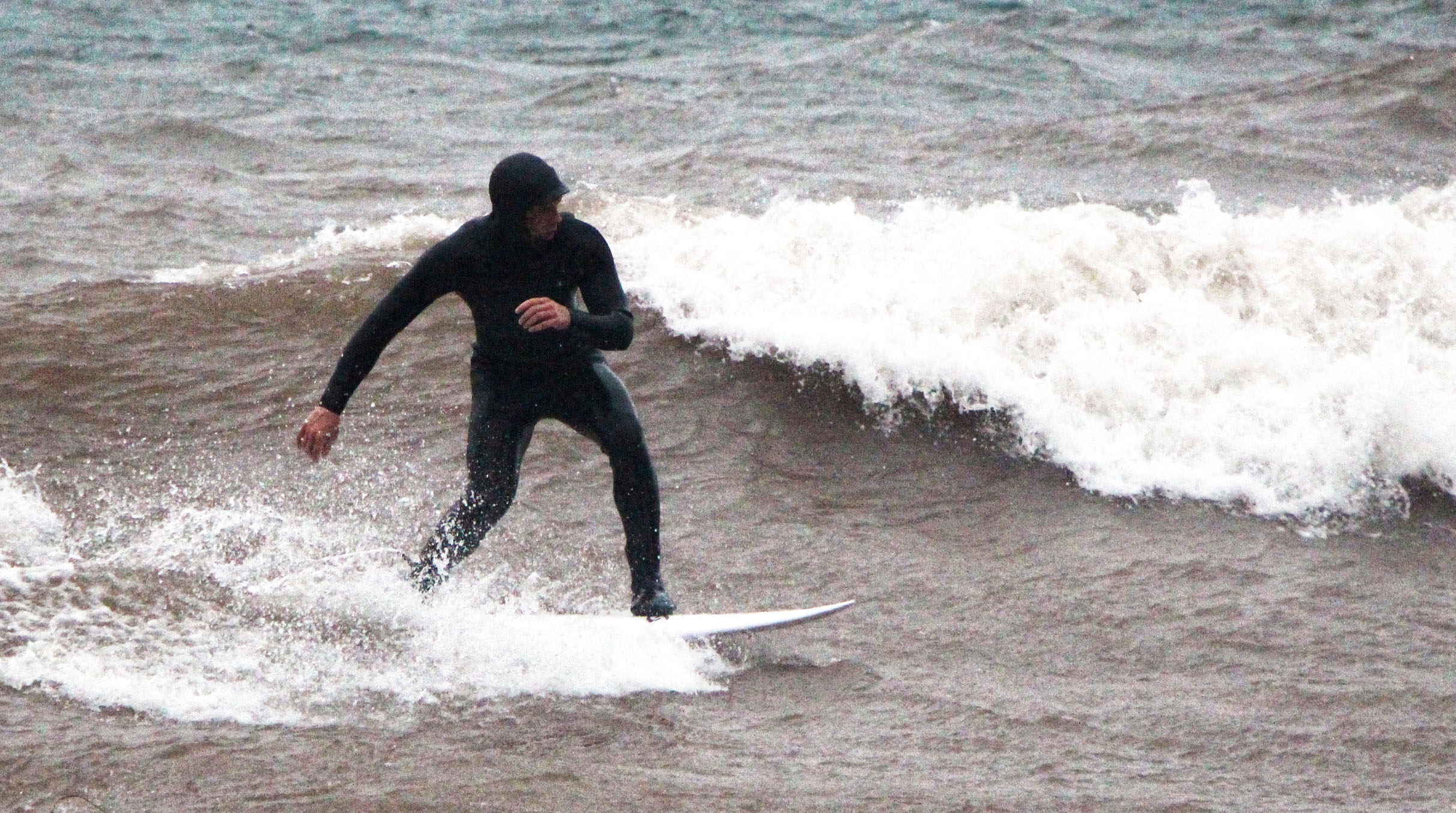 surfer on Lake Superior ripping it