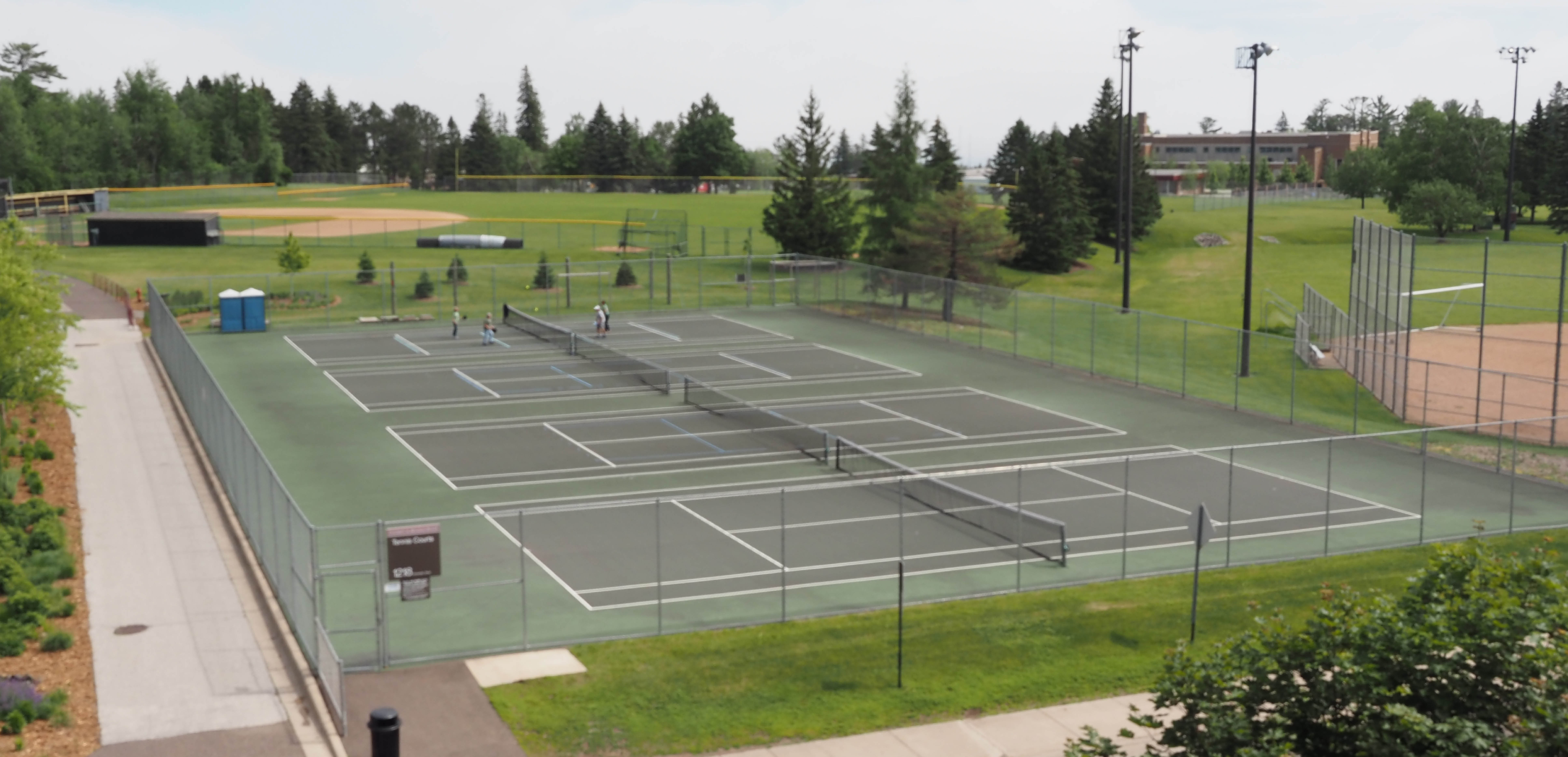four outdoor tennis courts