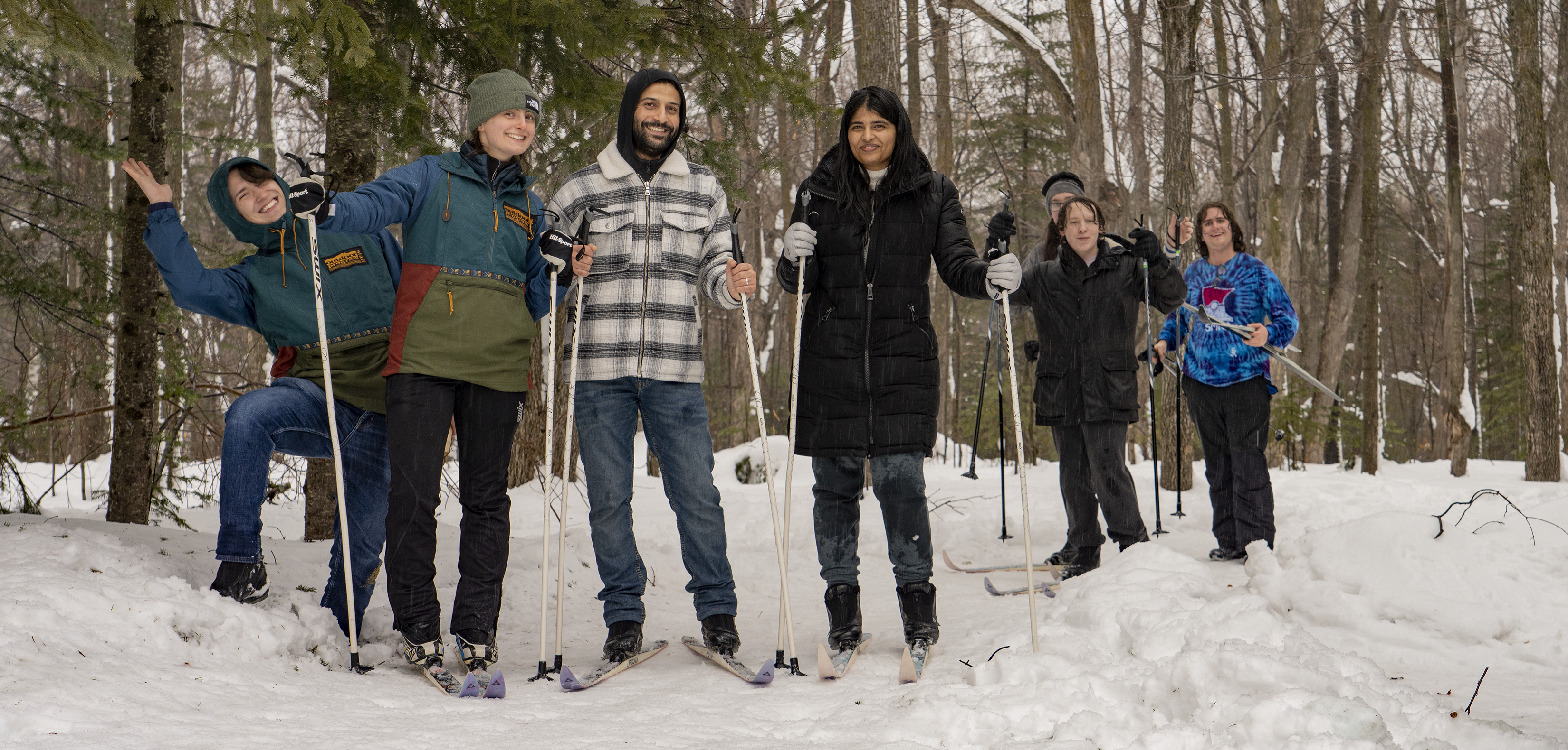 students cross country skiing in Bagley