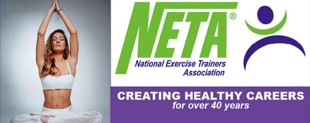NETA Logo and a person in a yoga pose